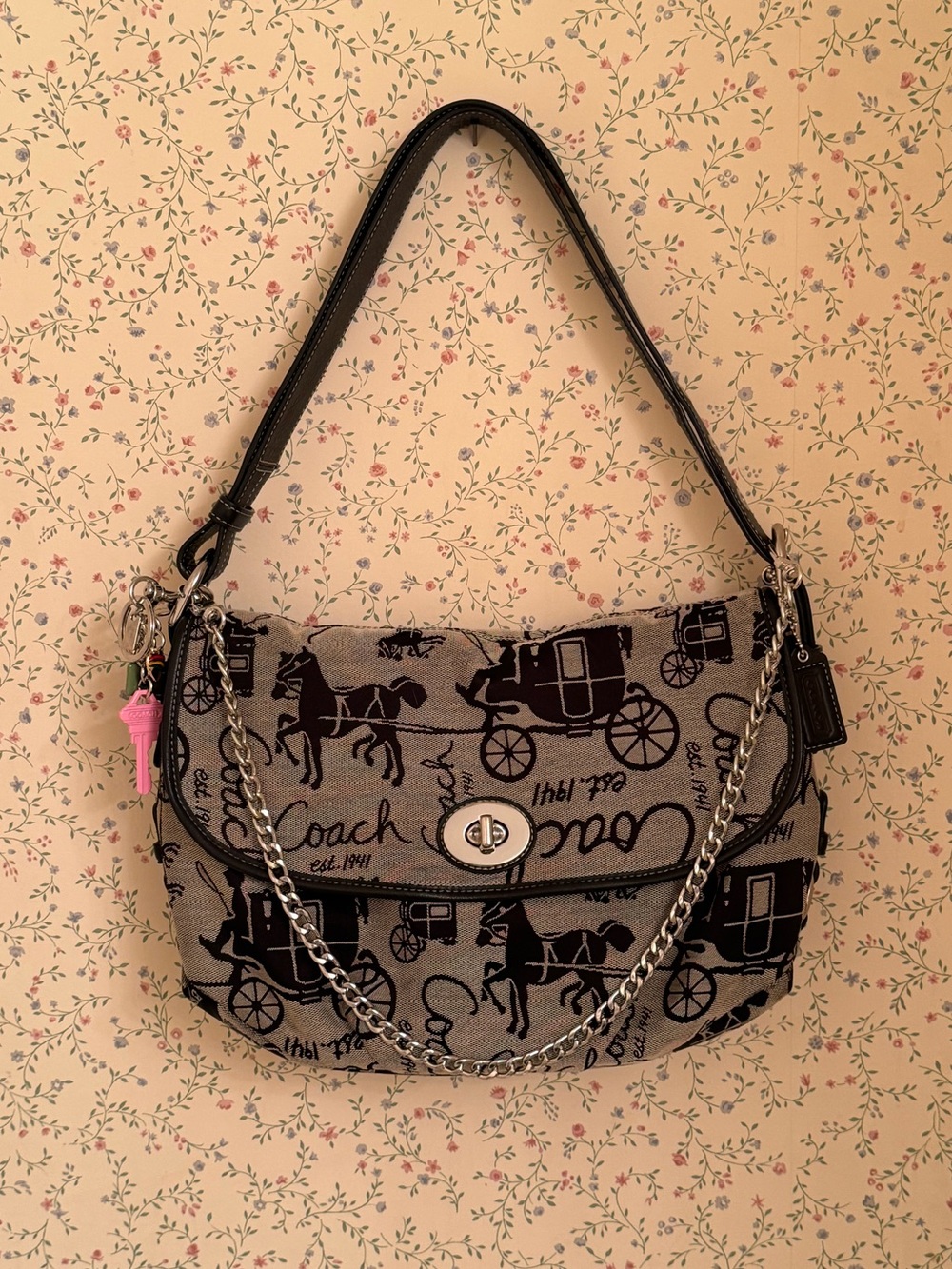 Coach Horse and Carriage Turnlock Flap Shoulder Bag